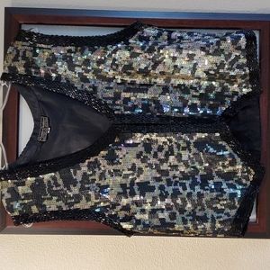 Vintage Leopard Sequin & Bead Vest